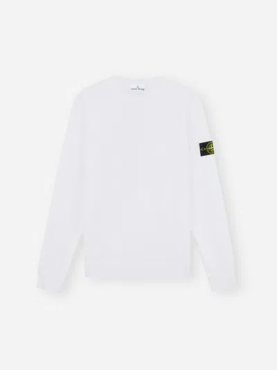 Stone Island 6100044 Organic Cotton Fleece In White