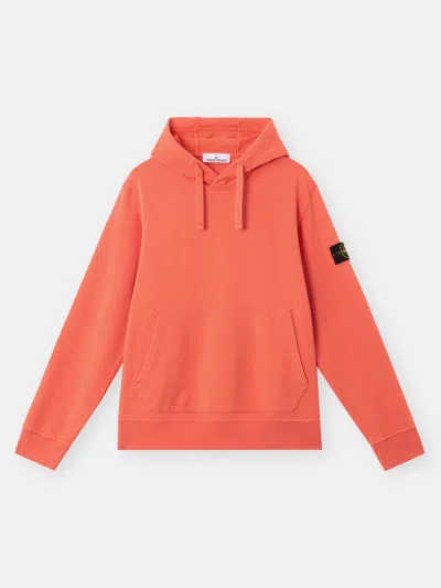 Stone Island 6100045 Organic Cotton Fleece In Papaya