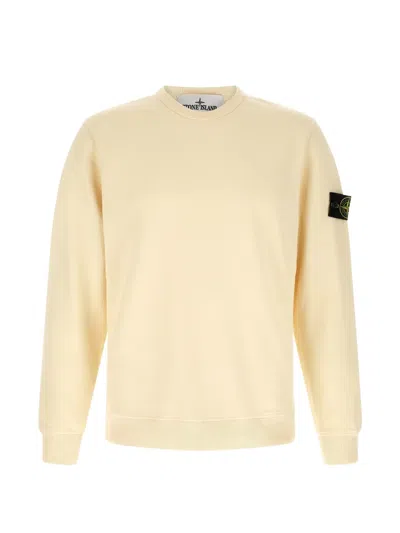 Stone Island 6100049 Brushed Organic-cotton Fleece Regular-fit Crew-neck Sweatshirt With Ribbed Inserts In Neutral