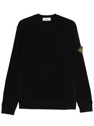 Stone Island 6100056 Cotton Waffle Fleece In Black