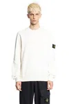 Stone Island Turtleneck Ribbed Wool Sweater In Neutral