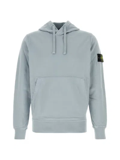 Stone Island Relaxed Fit Cotton Hoodie With Kangaroo Pocket In Purple