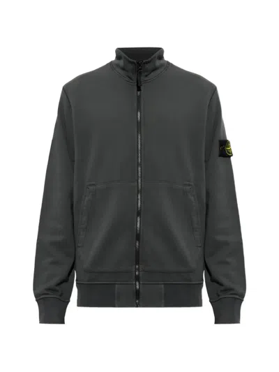 Stone Island 6100063 Organic Cotton Fleece Jacket In Gray