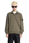 Stone Island 6100028 Half-zip Patch-logo Sweater In Green