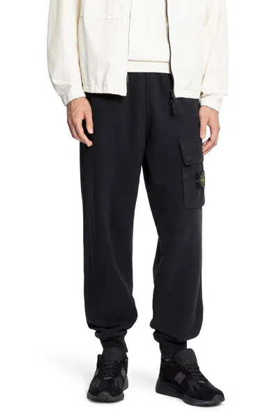 Stone Island 6200003 Brushed Organic Fleece Joggers In Black