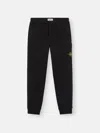 Stone Island Cotton Fleece Sweatpants With Elasticated Waistband In Black