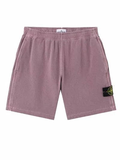 Stone Island 6200014 Old Effect Shorts In Purple