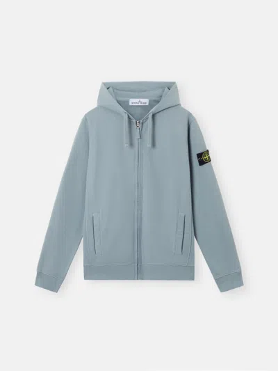 Stone Island 63520 Brushed Organic Cotton Fleece In Blue