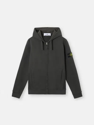 Stone Island 63520 Brushed Organic Cotton Fleece In Lead Grey