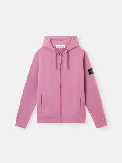 Stone Island 63520 Brushed Organic Cotton Fleece In Pink