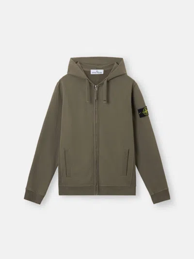 Stone Island 63520 Brushed Organic Cotton Fleece In Walnut Brown
