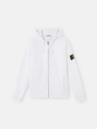 Stone Island 63520 Brushed Organic Cotton Fleece In White