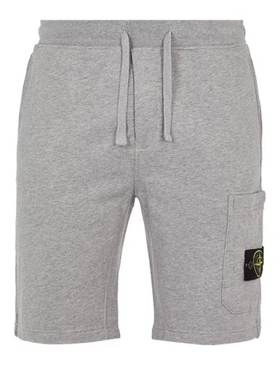 Pre-owned Stone Island 64651 Cotton Fleece Garment Dyed Shorts In Dust