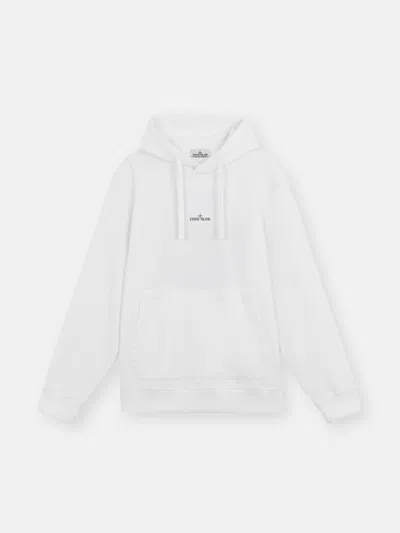 Stone Island 66488 Brushed Organic Cotton Fleece In White