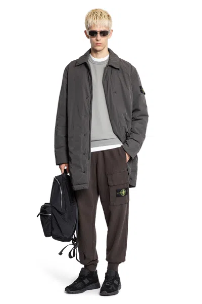 Stone Island 7100002 Soft Shell-r Coat In Gray