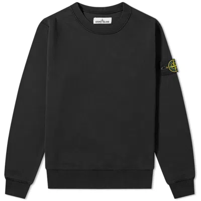 Pre-owned Stone Island 72156 Garment Dyed Cotton Crewneck Sweatshirt In Black