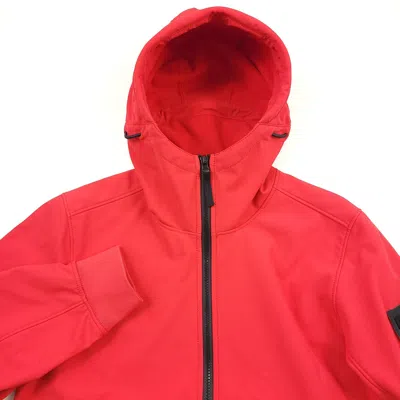 Pre-owned Stone Island $760  Light Outerwear Softshell Hooded Jacket In Red Mens Size Large