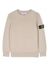 Stone Island Neutral Compass-patch Cotton Sweater In Natural Beige