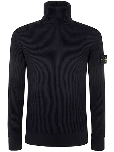 STONE ISLAND TURTLE NECK JUMPER,8115552C2 A0020 NAVY BLUE