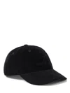 Stone Island Corduroy Logo Baseball Cap In Black