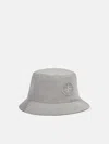 Stone Island Bucket Hat In Textured Nylon Metal In Pearl Grey