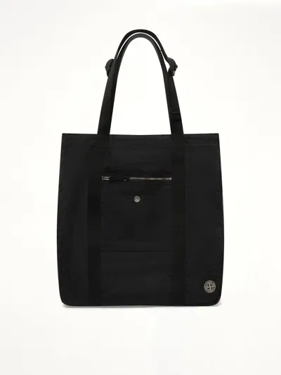 Stone Island 920001 Coated Nylon Tote Bag In Black