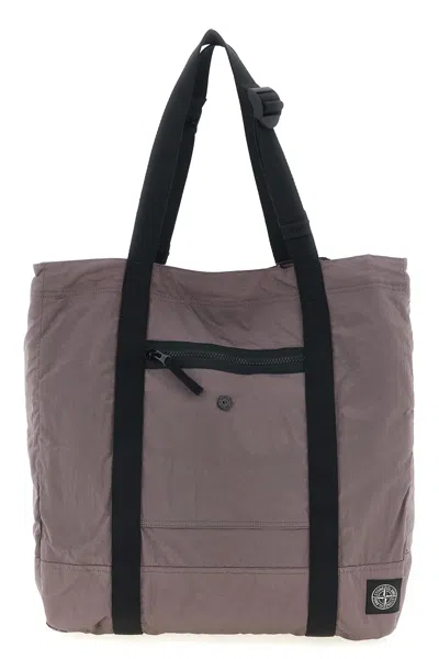 Stone Island 9200012 Tote Bag Dual Handles Pocket In Pink