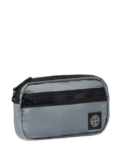 Stone Island 9200014 Coated Nylon-metal In Econyl® Belt Bag In Gray