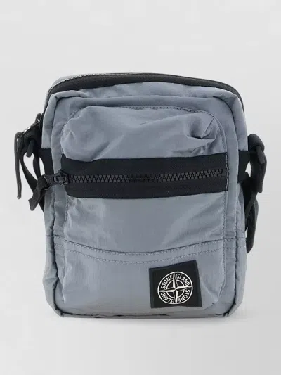 Stone Island 9200015 Shoulder Bag Adjustable Strap Pocket In Blue