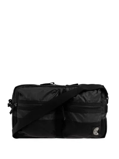 Stone Island 9200024 Double-coated Cotton Ripstop Crossbody Bag In Black