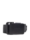 Stone Island 9300001 Compass-logo Buckle Belt In Black