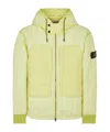Stone Island A Cotton-padded Suit With A Hooded Jacket In Yellow