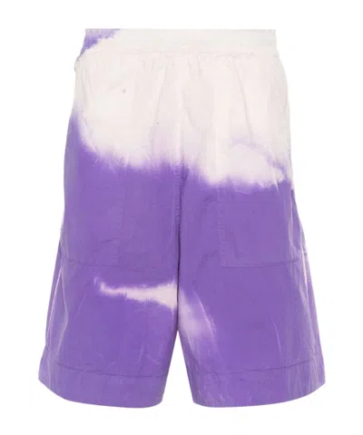 Stone Island Abstract-print Bermuda Shorts In Purple
