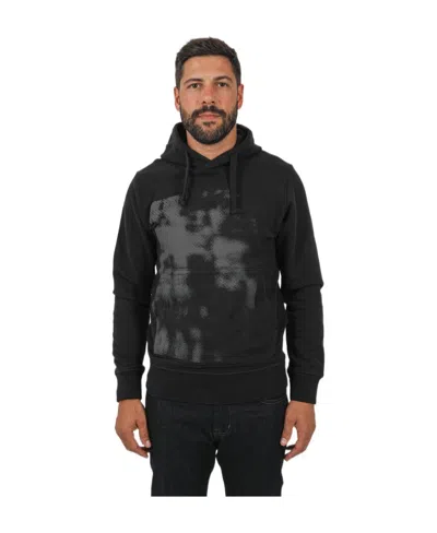 Stone Island Abstract-print Cotton Hoodie In Black