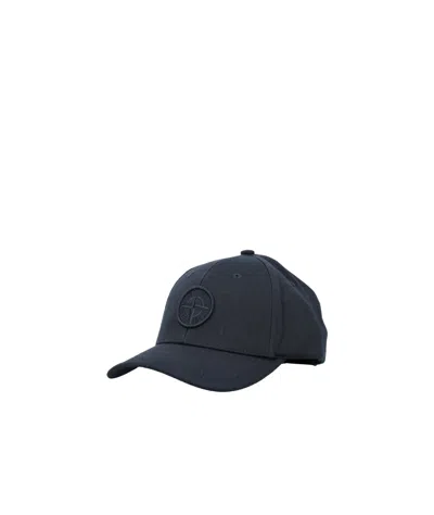Stone Island Adjustable Baseball Cap In Black