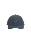 Stone Island Versatile Cap With Curved Brim And Logo In Navy