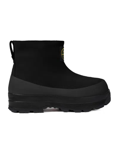 Stone Island Ankle Boot With Vibram Sole For Shock Absorption In Black