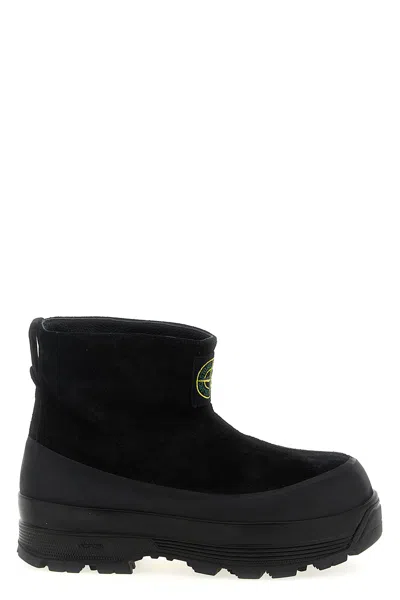 Stone Island Ankle Boots 'suede' In Black