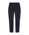 Stone Island Men Cotton Trousers With Drawstring In Blue