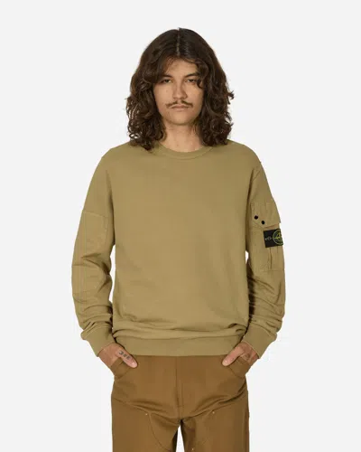 Stone Island Arm Pocket Crewneck Sweatshirt Biscuit In 