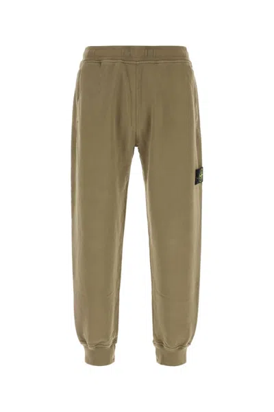 Stone Island Army Green Cotton Joggers