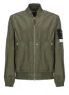 Stone Island Military Green Bomber Jacket With Iridescent Finish In Green