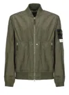 Stone Island Military Green Bomber Jacket With Iridescent Finish In Green