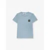 Stone Island Azzurro Polvere Brand-patch Short-sleeves Cotton-jersey T-shirt 2- In Blue