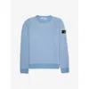 Stone Island Kids' Azzurro Polvere Melange Logo-badge Boucle Knitted Jump In Blue