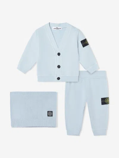 Stone Island Baby Boys 3 Piece Trouser Set In Blue