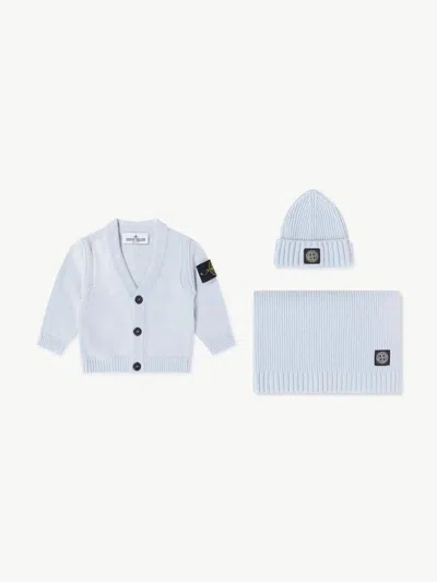 Stone Island Baby Boys Cardigan Gift Set In Blue