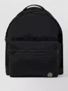 Stone Island Backpack Adjustable Straps Front Zip Pocket Handle In Black