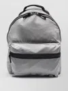 Stone Island Backpack Adjustable Straps Front Zip Pocket Handle In Silver