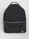 Stone Island Adjustable Strap Logo Backpack With Multiple Pockets In Black